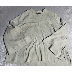 Eloquii Top Womens 26 Green Textured Knit 3/4 Bell Sleeve Relaxed Tunic